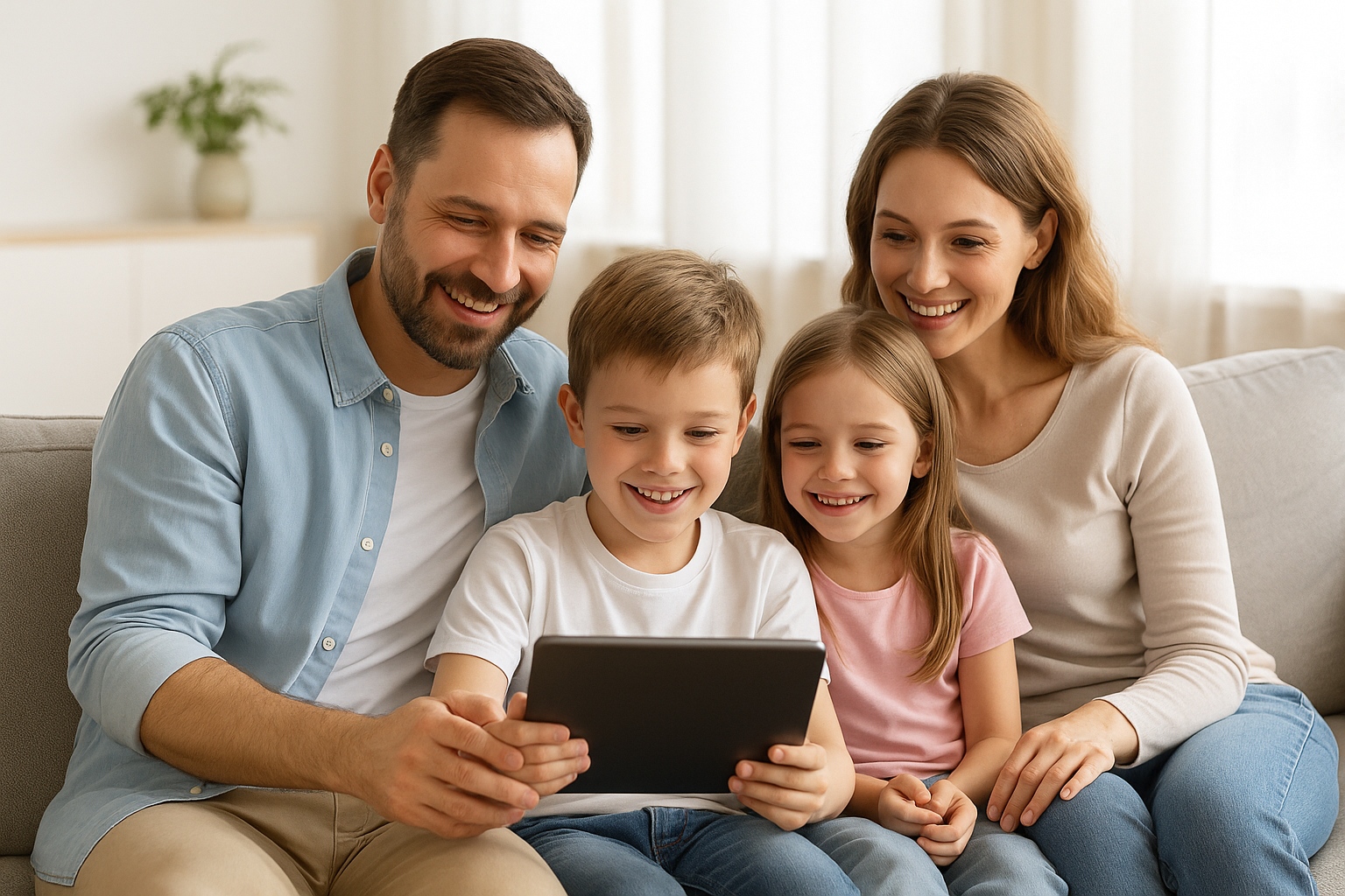 Familiebilde som illustrerer ro i hverdagen
